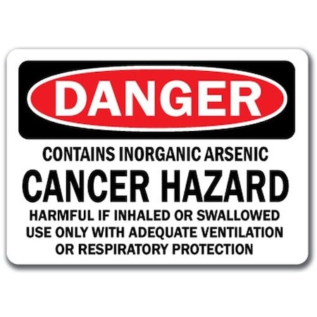 Signmission Safety Sign, 14 in Height, Plastic, Inorganic Arsenic DS-Inorganic Arsenic